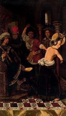 Bartolome Bermejo The flagellation of Saint Engratia oil painting image